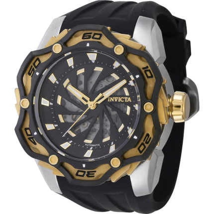 Invicta Men's Watch - Ripsaw Automatic Black Semi Skeleton Dial Rubber Strap | 44111 ,