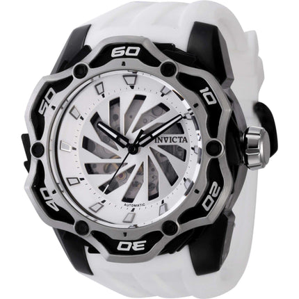 Invicta Men's Watch - Ripsaw Automatic Silver Semi-Skeleton Dial White Strap | 44114 ,