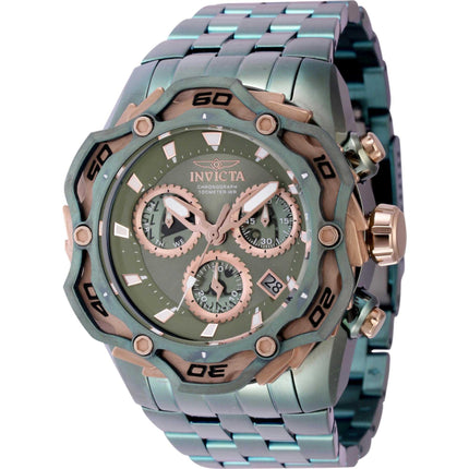 Invicta Men's Watch - Ripsaw Chrono Green and Rose Gold Dial Steel Bracelet | 44094 ,