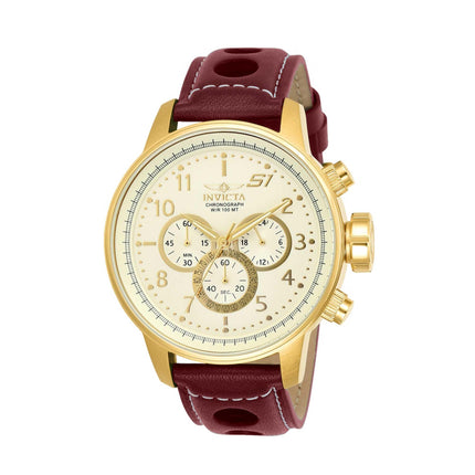 Invicta Men's Watch - S1 Rally Ivory Dial Burgundy Leather Strap Chronograph | 24084 ,