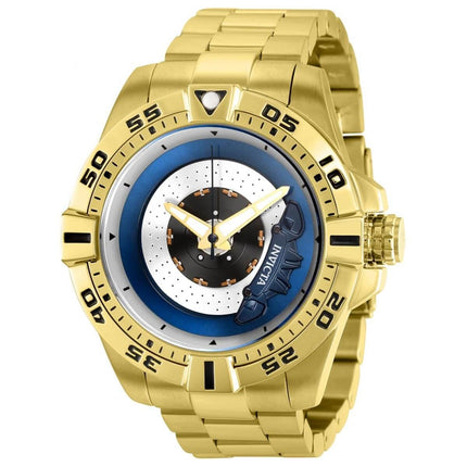 Invicta Men's Watch S1 Rally Silver and Blue Dial Yellow Gold Bracelet 37049 ,