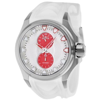 Invicta Men's Watch - S1 Rally Silver Tone and Red Dial White Rubber Strap | 38013 ,