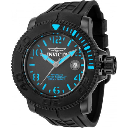 Invicta Men's Watch - Sea Hunter Automatic Power Reserve Black Rubber Strap | 34777 ,