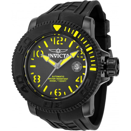 Invicta Men's Watch - Sea Hunter Automatic Power Reserve Black Strap SS Case | 34778 ,