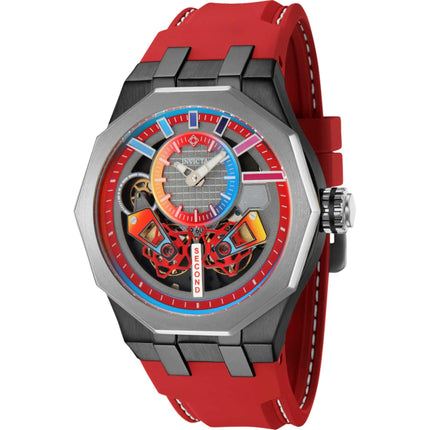 Invicta Men's Watch - Specialty Automatic Gunmetal and Silver Case Red Strap | 43201 ,