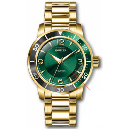 Invicta Men's Watch - Specialty Black and Green Bezel Yellow Gold Bracelet | 38523 ,