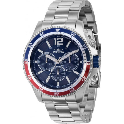 Invicta Men's Watch - Specialty Blue Dial Quartz Chronograph Silver Bracelet | 36558 ,