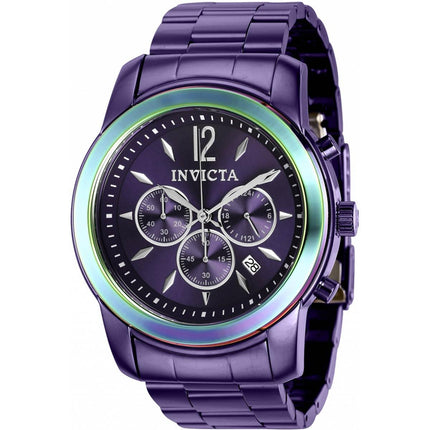 Invicta Men's Watch - Specialty Chrono Purple Dial Stainless Steel Bracelet | 40495 ,