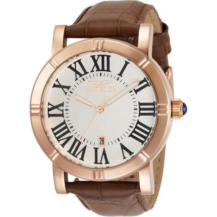 Invicta Men's Watch - Specialty Japanese Quartz White Dial Brown Leather Strap | 34055 ,