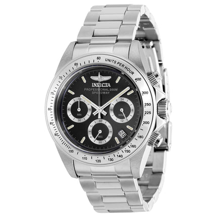 Invicta Men's Watch - Speedway Black Dial Silver Stainless Steel Bracelet | 37168 ,