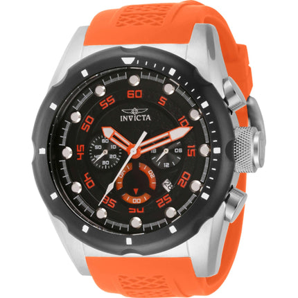 Invicta Men's Watch - Speedway Chronograph Black Dial Orange Rubber Strap | 41557 ,