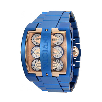 Invicta Men's Watch - Speedway Dual Time Rose Gold Tone Dial Blue Bracelet | 35461 ,