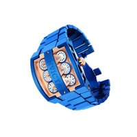 Invicta Men's Watch - Speedway Dual Time Rose Gold Tone Dial Blue Bracelet | 35461 ,