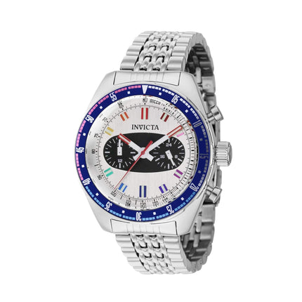 Invicta Men's Watch - Speedway Metallic White and Black Dial Steel Bracelet | 43098 ,