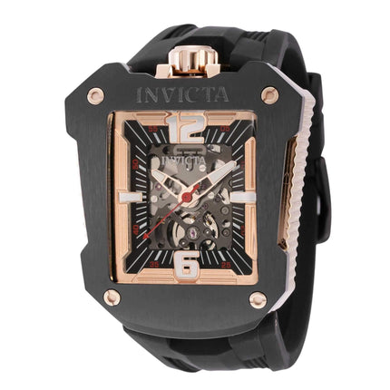 Invicta Men's Watch - Speedway Rose Gold and Black Semi Skeleton Dial Strap | 41661 ,