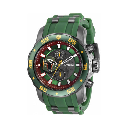 Invicta Men's Watch - Star Wars Boba Fett Chrono Gunmetal and Green Strap | 32527 ,