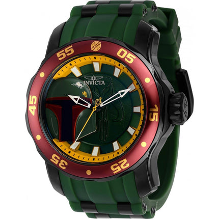 Invicta Men's Watch - Star Wars Boba Fett Quartz Rotating Bezel Rubber Strap | 37209 ,