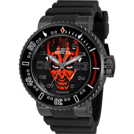 Invicta Men's Watch - Star Wars Darth Maul Black Rotating Bezel Rubber Strap | 27670 ,