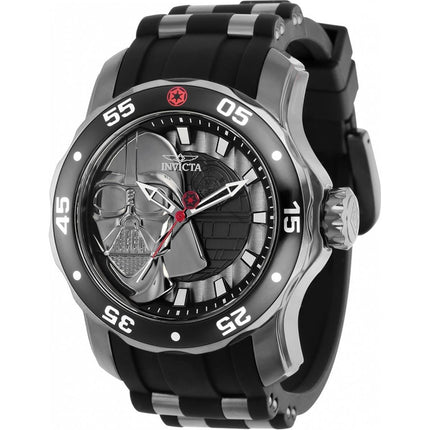 Invicta Men's Watch - Star Wars Darth Vader Grey and Black Dial Rubber Strap | 37208 ,