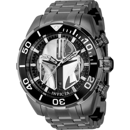 Invicta Men's Watch - Star Wars Mandalorian Chronograph Gunmetal Bracelet | 43601 ,