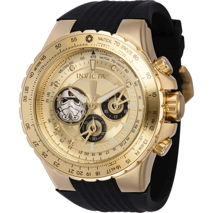Invicta Men's Watch - Star Wars Stormtrooper Chrono Gold Dial Rubber Strap | 41322 ,