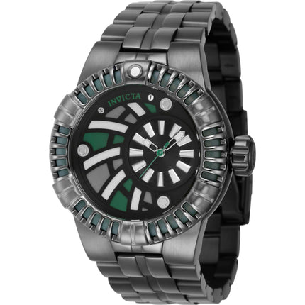 Invicta Men's Watch - Subaqua Black, White and Green Dial Gunmetal Bracelet | 41682 ,