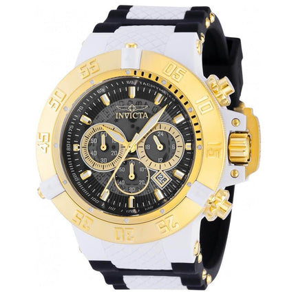 Invicta Men's Watch - Subaqua Noma III Gold Tone Bezel Black and White Strap | 39001 ,