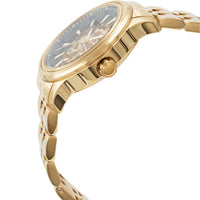 Invicta Men's Watch - Vintage Black and Gold Semi Skeleton Dial SS Bracelet | 37967 ,