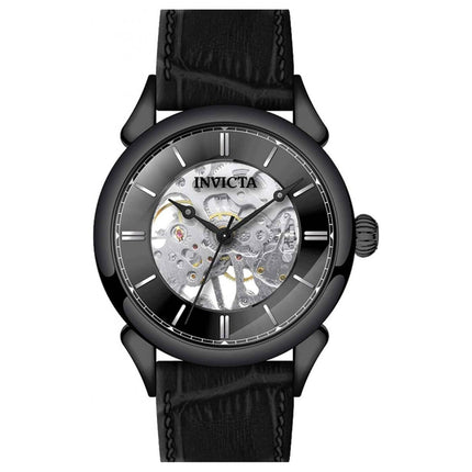 Invicta Men's Watch - Vintage Mechanical Black Case Leather Strap | 38174 ,