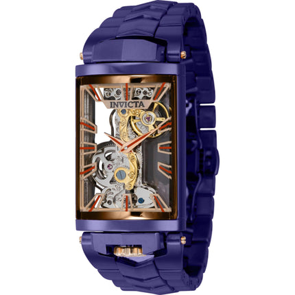 Invicta Men's Watch - Vintage Mechanical Skeleton Dial Purple Steel Bracelet | 43091 ,