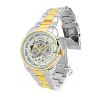 Invicta Men's Watch - Vintage Silver Semi Skeleton Dial Two Tone SS Bracelet | 37926 ,