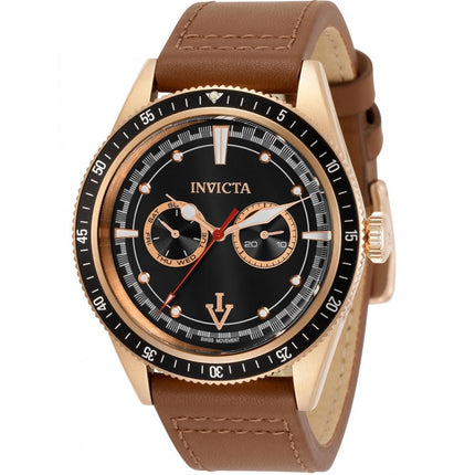 Invicta Men's Watch - Vintage Swiss Quartz Black Dial Strap Rotating Bezel | 33531 ,