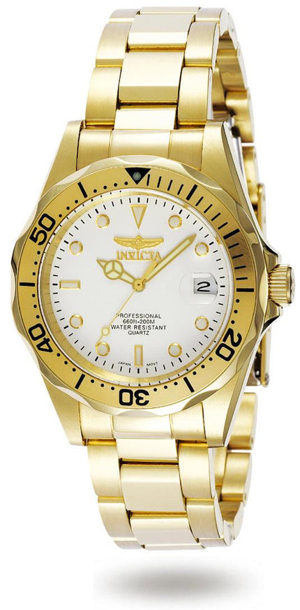 Invicta Men's Yellow Gold Steel Watch - Pro Diver Quartz White Dial | 8938 ,