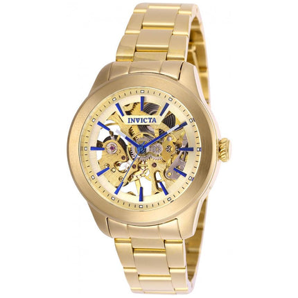 Invicta Vintage Lady Automatic Gold Skeleton Dial Ladies Watch 25751 ,