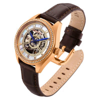 Invicta Women's Automatic Watch - Objet D Art Brown Leather Strap Crystal | 26354 ,