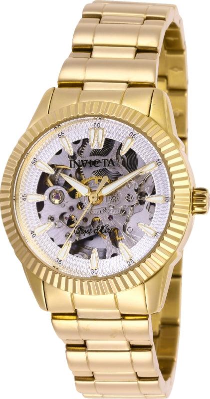 Invicta Women's Automatic Watch - Objet d'Art Silver Tone & Semi-Skeleton Dial Bracelet | 26363 ,