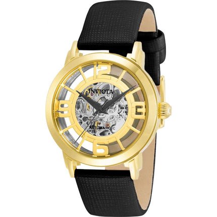 Invicta Women's Automatic Watch - Objet D Art Skeleton Dial Black Strap | 32292 ,