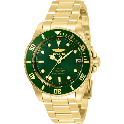Invicta Women's Automatic Watch - Pro Diver Green Dial Yellow Gold Bracelet | 35712 ,
