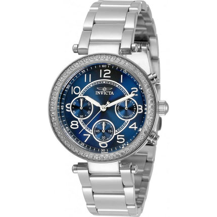 Invicta Women's Chrono Watch - Angel Blue Dial Stainless Steel Bracelet | 30968 ,