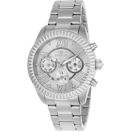 Invicta Women's Chrono Watch - Angel Silver Tone Dial Stainless Steel Bracelet | 21419 ,