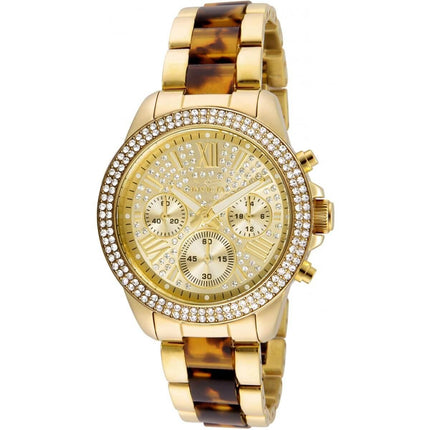 Invicta Women's Chrono Watch - Angel Two Tone Yellow Gold and Brown Bracelet | 20509 ,
