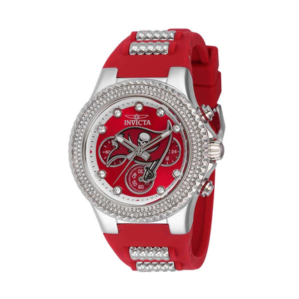 Invicta Women's Chrono Watch - NFL Tampa Bay Buccaneers Silver and Red Strap | 42756 ,