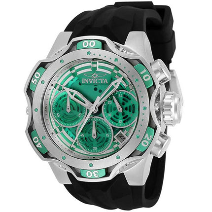 Invicta Women's Chrono Watch - Venom Green Dial Silver Tone Case Black Strap | 33641 ,