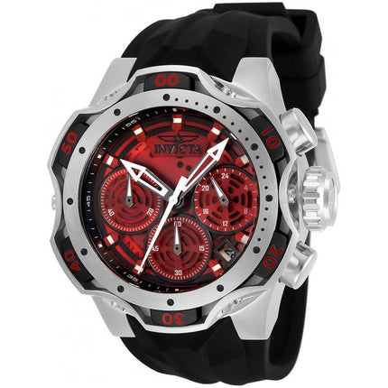 Invicta Women's Chrono Watch - Venom Red Dial Silver Tone Case Black Strap | 33640 ,