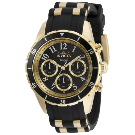 Invicta Women's Chronograph Watch - Angel Black and Yellow Gold Strap | 35589 ,