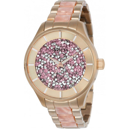 Invicta Women's Chronograph Watch - Angel Rose Gold Tone & Pink Bracelet | 24663 ,