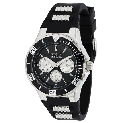Invicta Women's Chronograph Watch - Aviator Black and Silver Tone Strap | 37316 ,