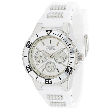 Invicta Women's Chronograph Watch - Aviator White and Silver Tone Strap | 37315 ,