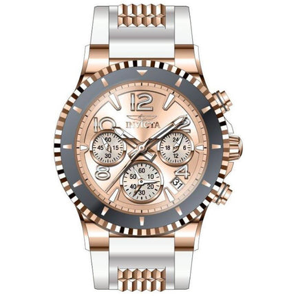 Invicta Women's Chronograph Watch - BLU Black Rubber and Rose Gold SS Strap | 36910 ,