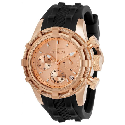 Invicta Women's Chronograph Watch - Bolt Rose Gold Dial Black Strap | 30492 ,
